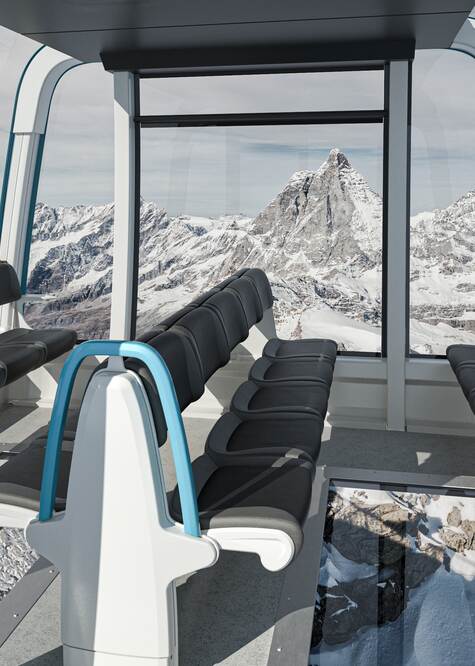Crystal Ride Gondel innen | © Copyright © 2022 Zermatt Bergbahnen AG