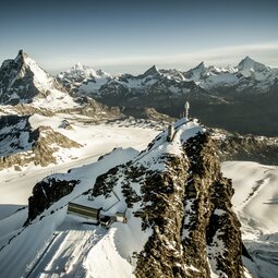 Matterhorn Glacier Paradise Luftaufnahme mit Blick auf die Berggipfel im Winter